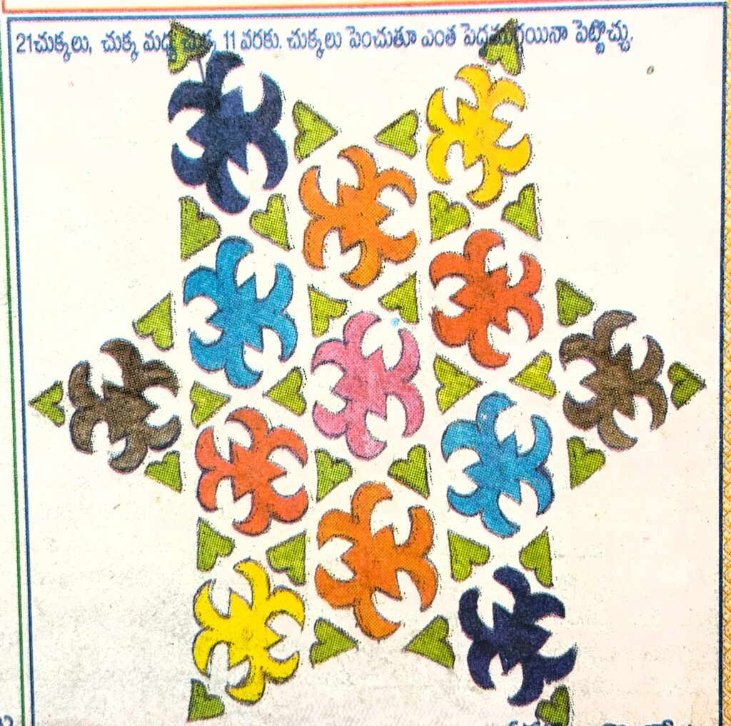 side designs muggulu with colours